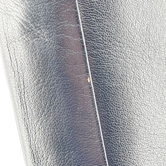 Chanel Black Lambskin CC Cap Toe Chain Detail Knee High Heel Boot size EU 37 - Picture 12 of 16